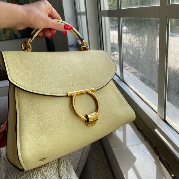 NEW‼️ Salvatore Ferragamo Mini Gancini Top Handle Calfskin Bag - Picture 1 of 16